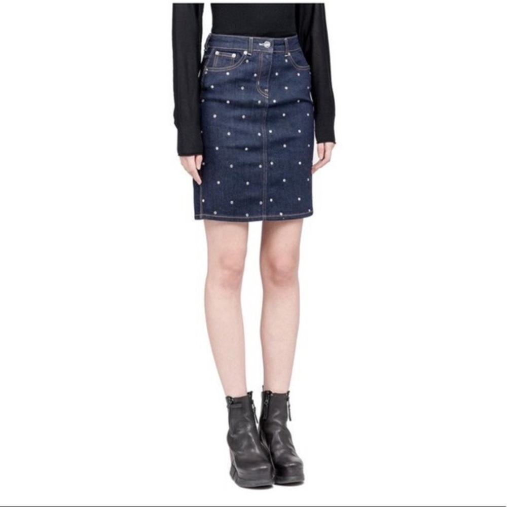Sonia Rykiel Embellished Denim Pencil Skirt